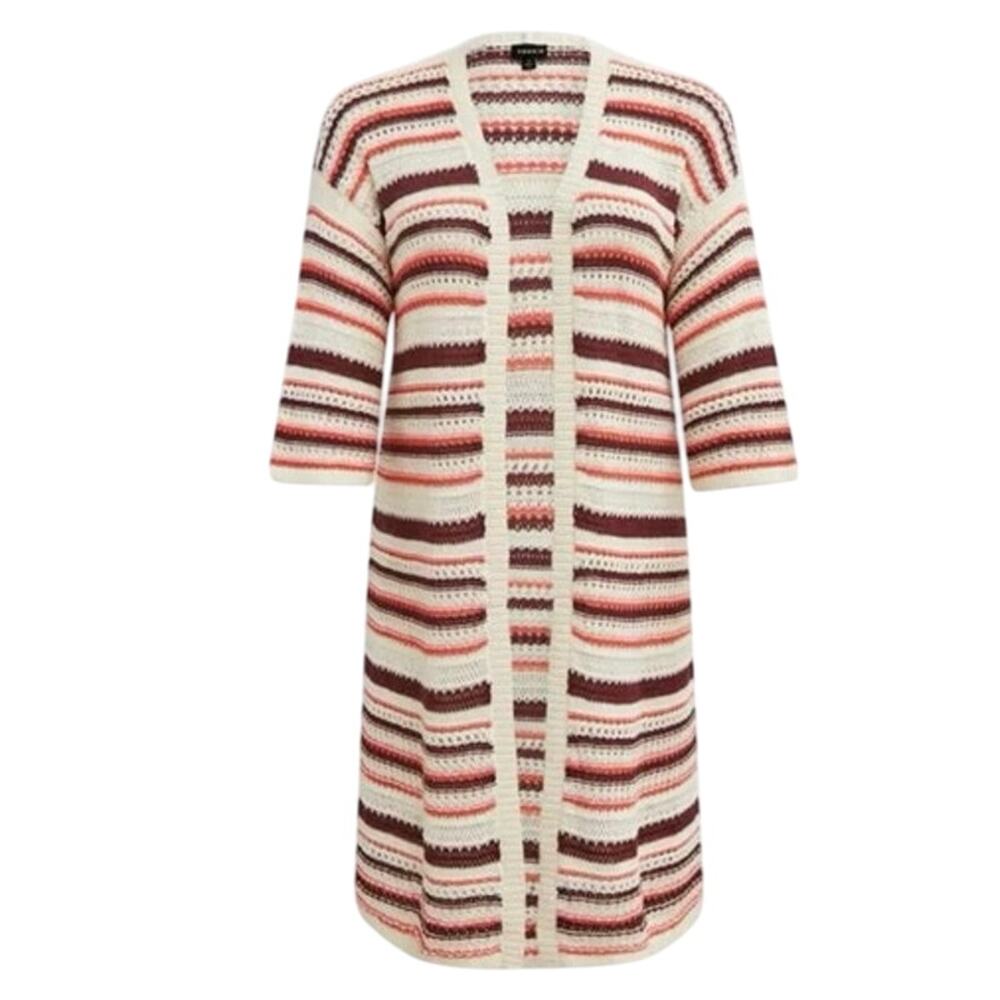 Torrid 2 Kimono Cardigan - Cotton Multi Stripes NWOT